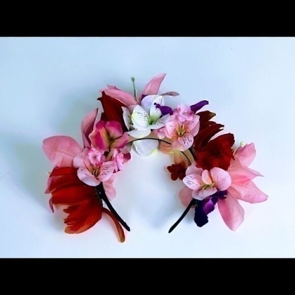Stunning Handmade Colorful Flower Crown - Picture 5 of 7